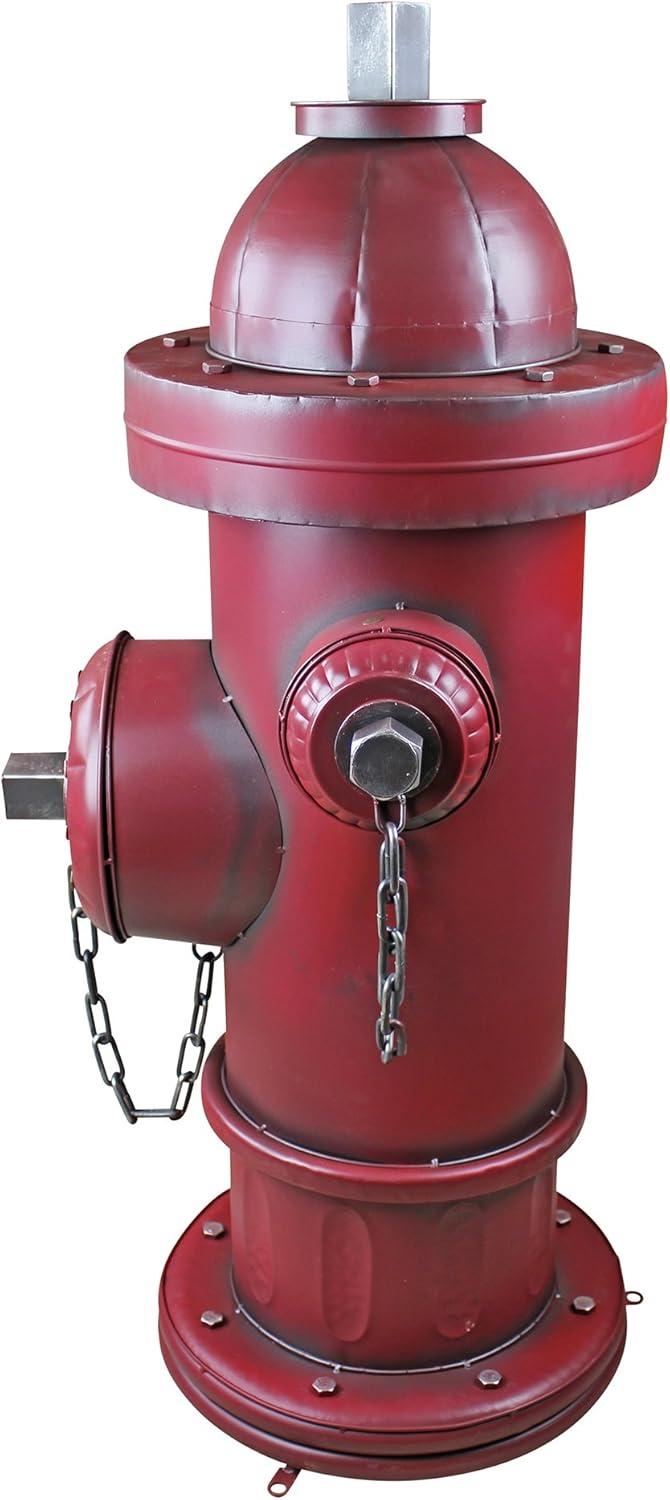imageDesign Toscano Fire Hydrant Statue Puppy Pee Post and Pet Storage Container IndoorOutdoor Medium 18 Inch Tall Metal Rustic Red PaintFire Hydrant