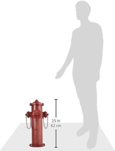 imageDesign Toscano Fire Hydrant Statue Puppy Pee Post and Pet Storage Container IndoorOutdoor Medium 18 Inch Tall Metal Rustic Red PaintFire Hydrant