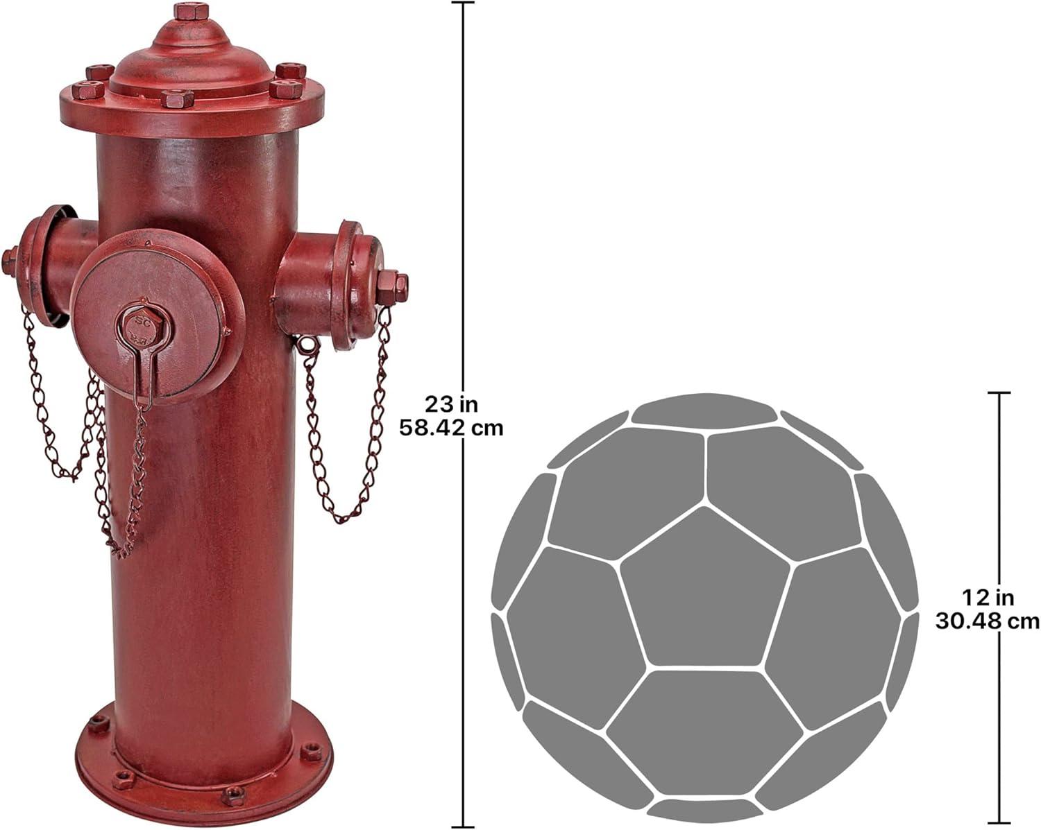 imageDesign Toscano Fire Hydrant Statue Puppy Pee Post and Pet Storage Container IndoorOutdoor Medium 18 Inch Tall Metal Rustic Red PaintFire Hydrant