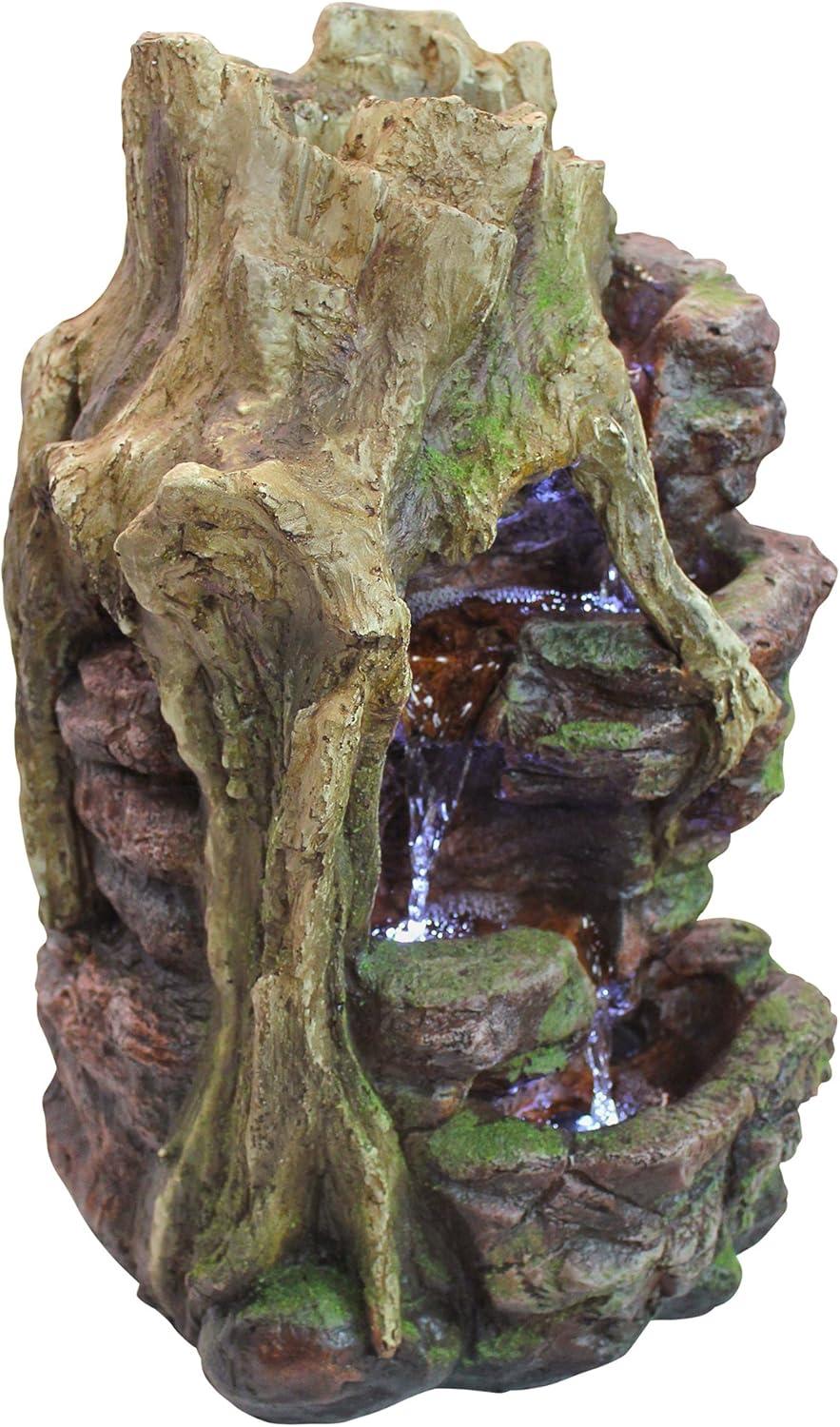 imageDesign Toscano QN164017 Water Fountain with LED Light  Willow Bend Garden Decor Fountain  Outdoor Water Feature Multicolored 10quotW x 10quotD x 18quotHMulticolored