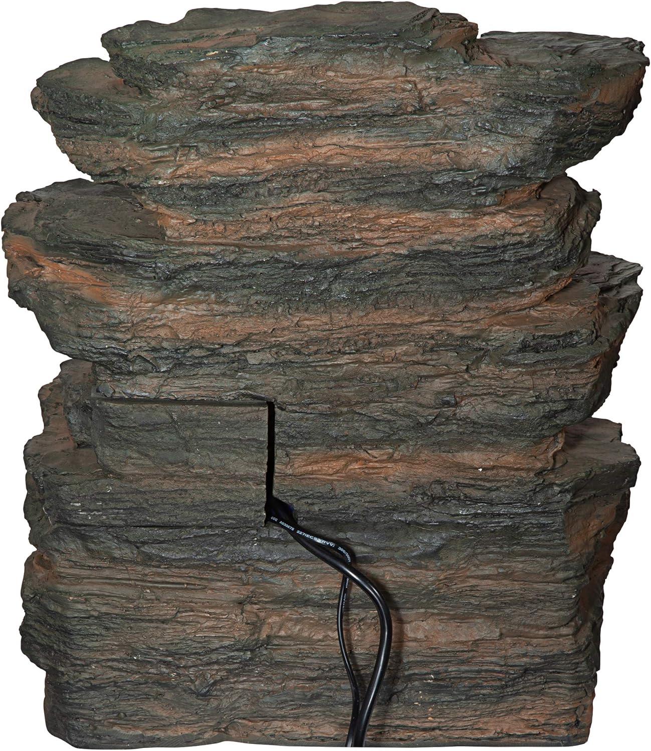 imageDesign Toscano QN164017 Water Fountain with LED Light  Willow Bend Garden Decor Fountain  Outdoor Water Feature Multicolored 10quotW x 10quotD x 18quotHFaux Stone