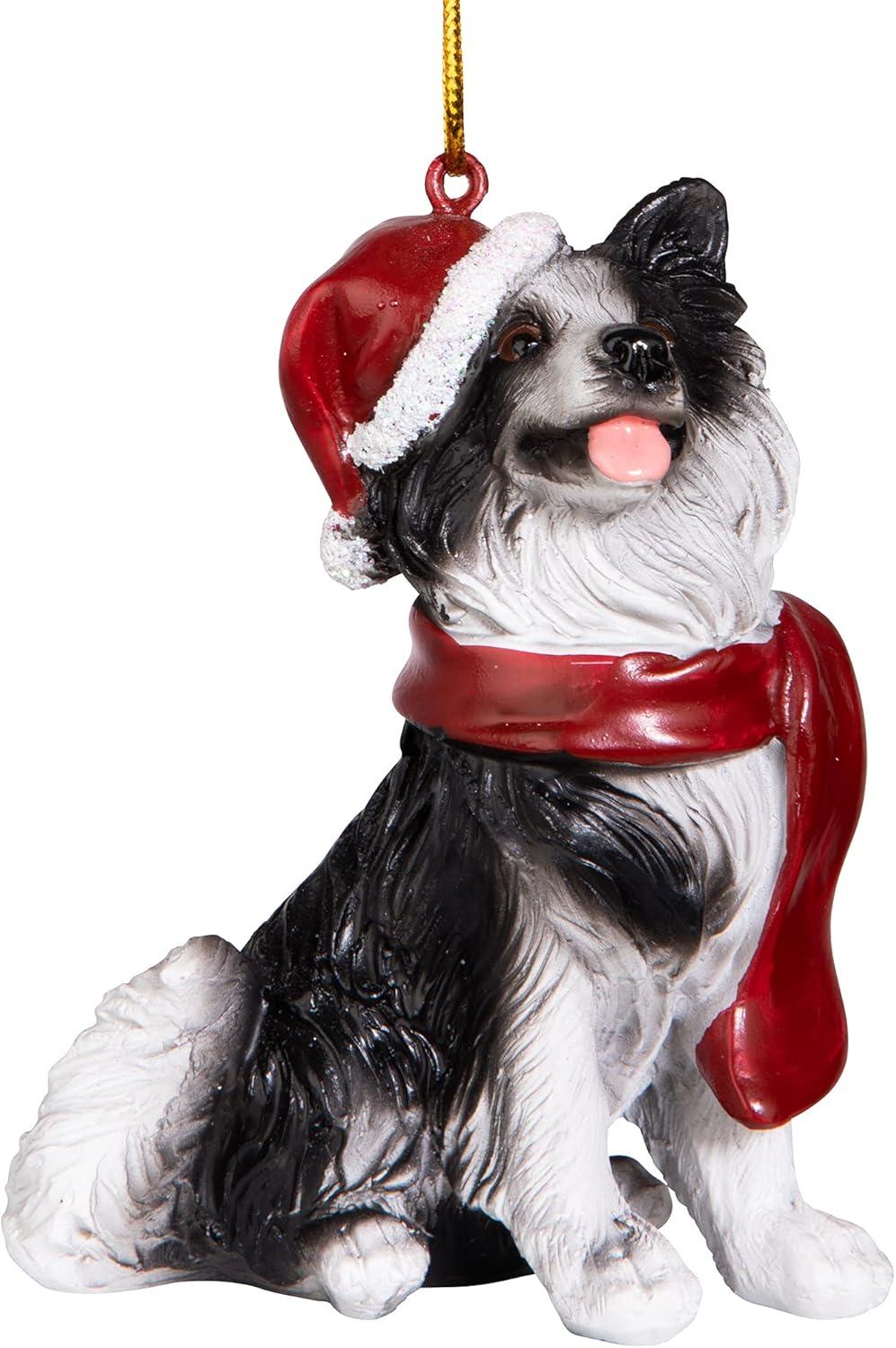 imageDesign Toscano Siberian Husky Holiday Dog Christmas Tree Ornament Xmas Decorations 3 Inch Full ColorBorder Collie