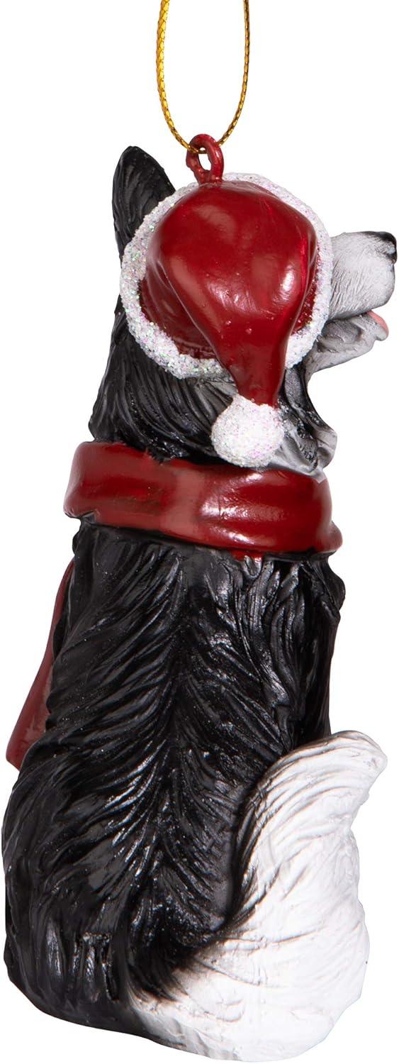 imageDesign Toscano Siberian Husky Holiday Dog Christmas Tree Ornament Xmas Decorations 3 Inch Full ColorBorder Collie