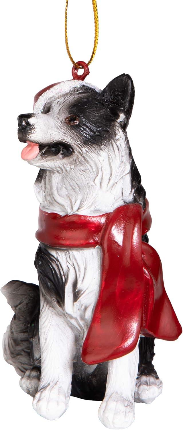 imageDesign Toscano Siberian Husky Holiday Dog Christmas Tree Ornament Xmas Decorations 3 Inch Full ColorBorder Collie
