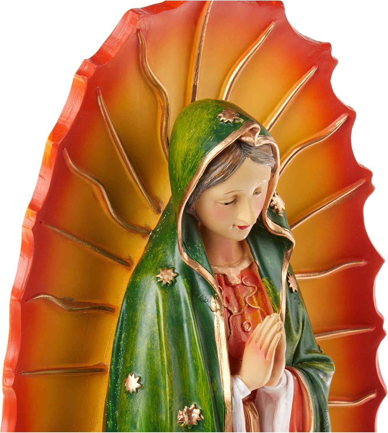 imageDesign Toscano Virgin of Guadalupe Religious IndoorOutdoor Garden Decor Statue Medium 23 Inch Tall Cast Stone Resin Full Color Painted Finish