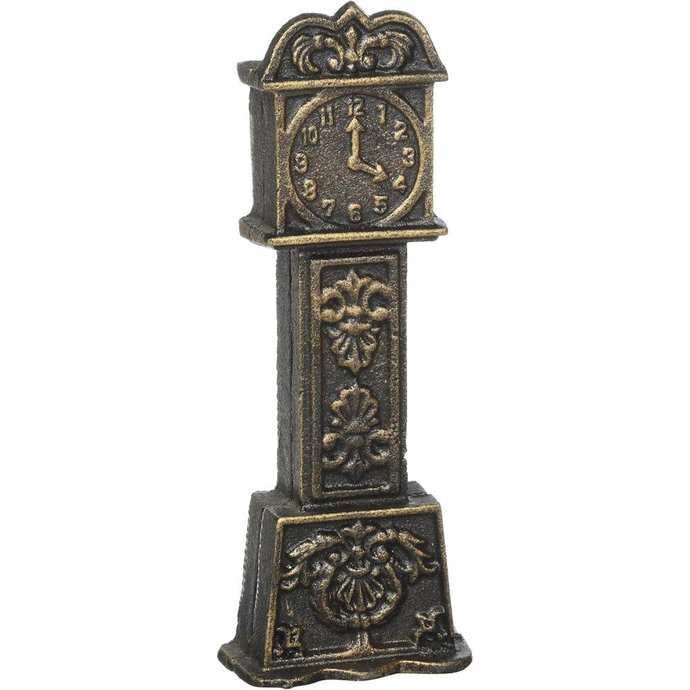 imageChristmas Decorations  German Kris Kringle Santa Claus Collector Die Cast Iron Still Action Coin Bank  Savings Bank  Piggy BankGrandfather Clock