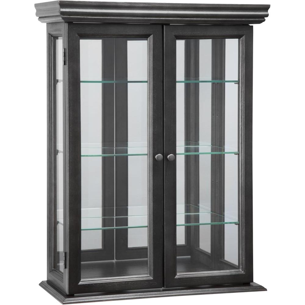 imageDesign Toscano Amesbury Manor Wall Curio Cabinet Ebony BlackBlack Country Tuscan