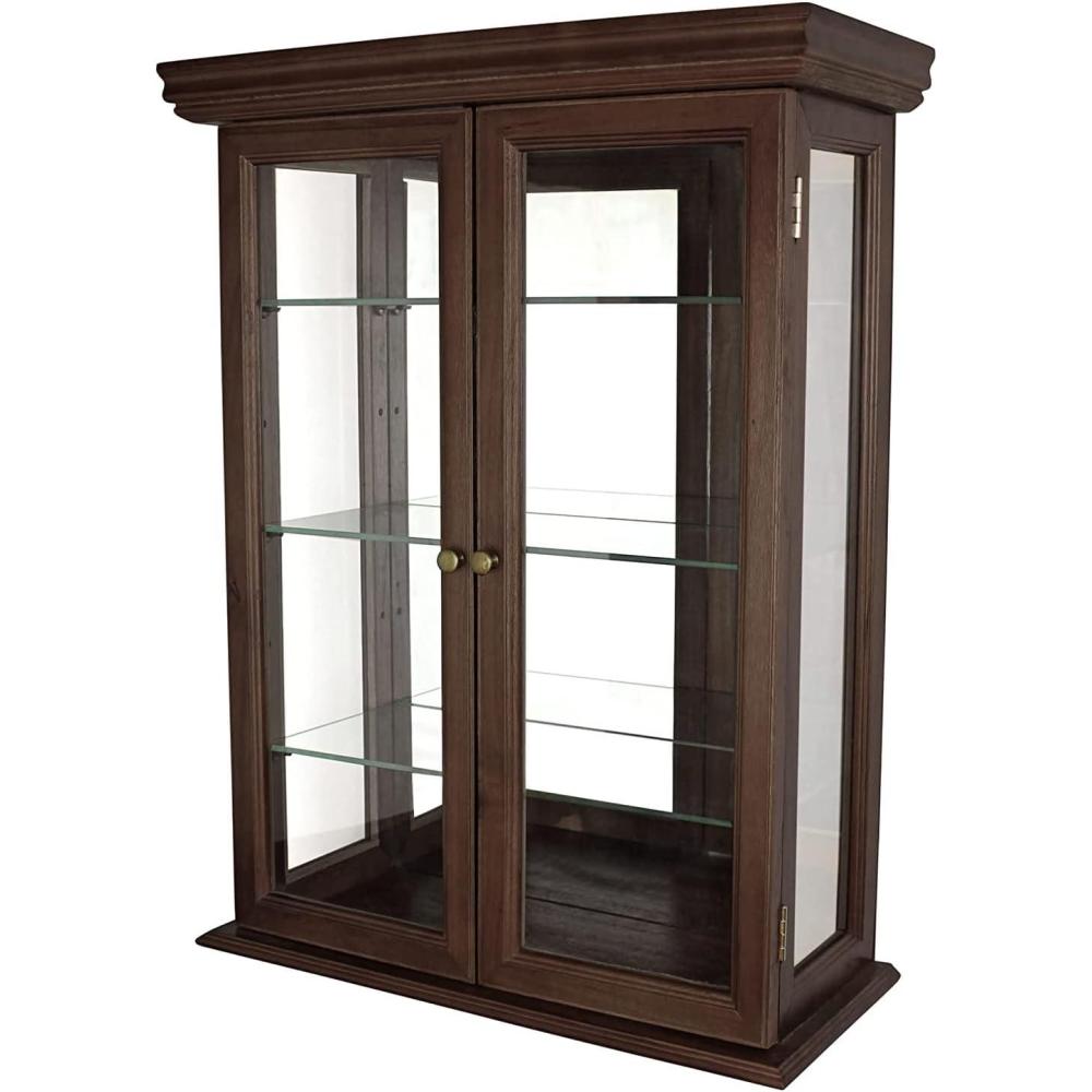 imageDesign Toscano Amesbury Manor Wall Curio Cabinet Ebony BlackBrown