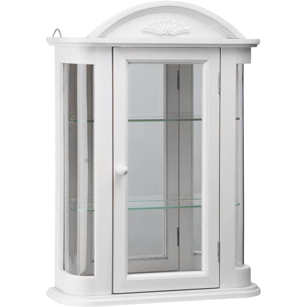 imageDesign Toscano Amesbury Manor Wall Curio Cabinet Ebony BlackWhite Rosedale Hardwood