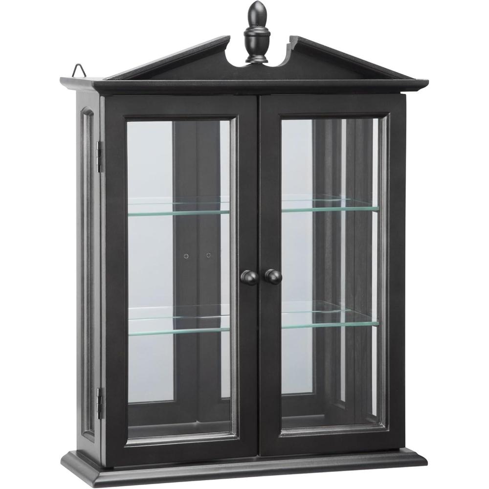 imageDesign Toscano Amesbury Manor Wall Curio Cabinet Lily WhiteBlack Amesbury Manor