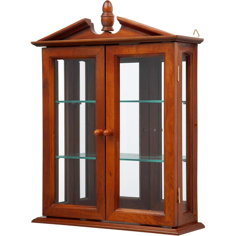 imageDesign Toscano Amesbury Manor Wall Curio Cabinet Lily WhiteWalnut Amesbury Manor