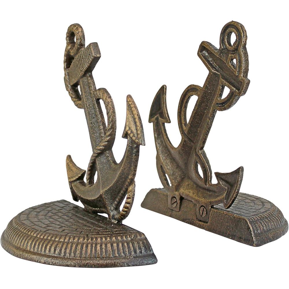 imageDesign Toscano Arthurian Knight BookendsGrey Stone8 Inch Set of TwoMaritime Anchor