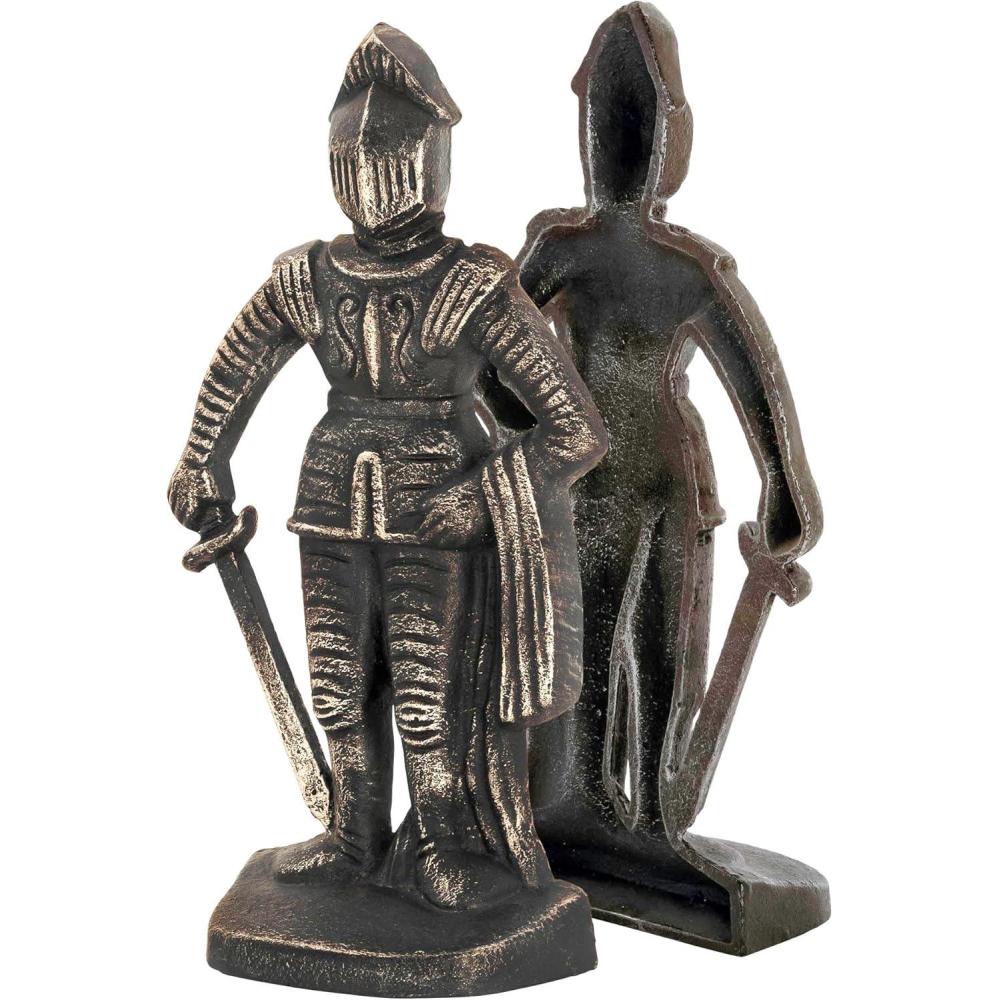 imageDesign Toscano Arthurian Knight BookendsGrey Stone8 Inch Set of TwoMedieval Knight