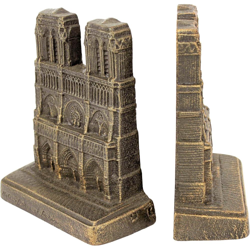 imageDesign Toscano Arthurian Knight BookendsGrey Stone8 Inch Set of TwoNotre Dame of Paris