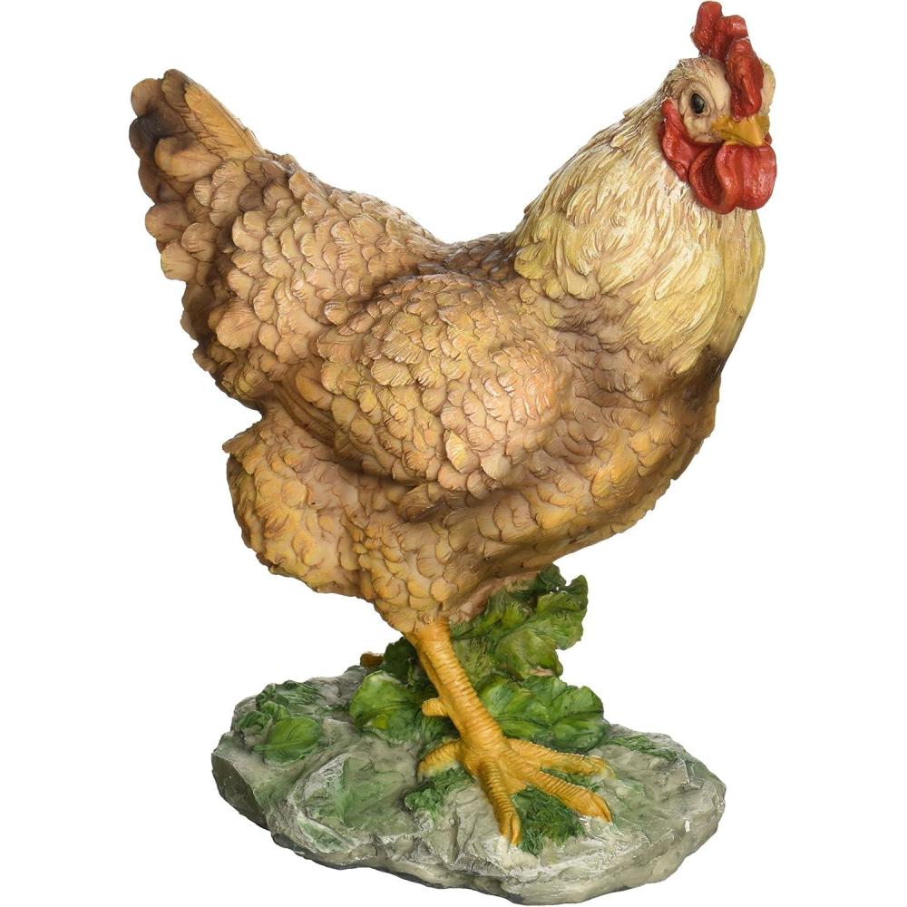 imageDesign Toscano Barnyard Mother Hen and Baby Chick StatueHen
