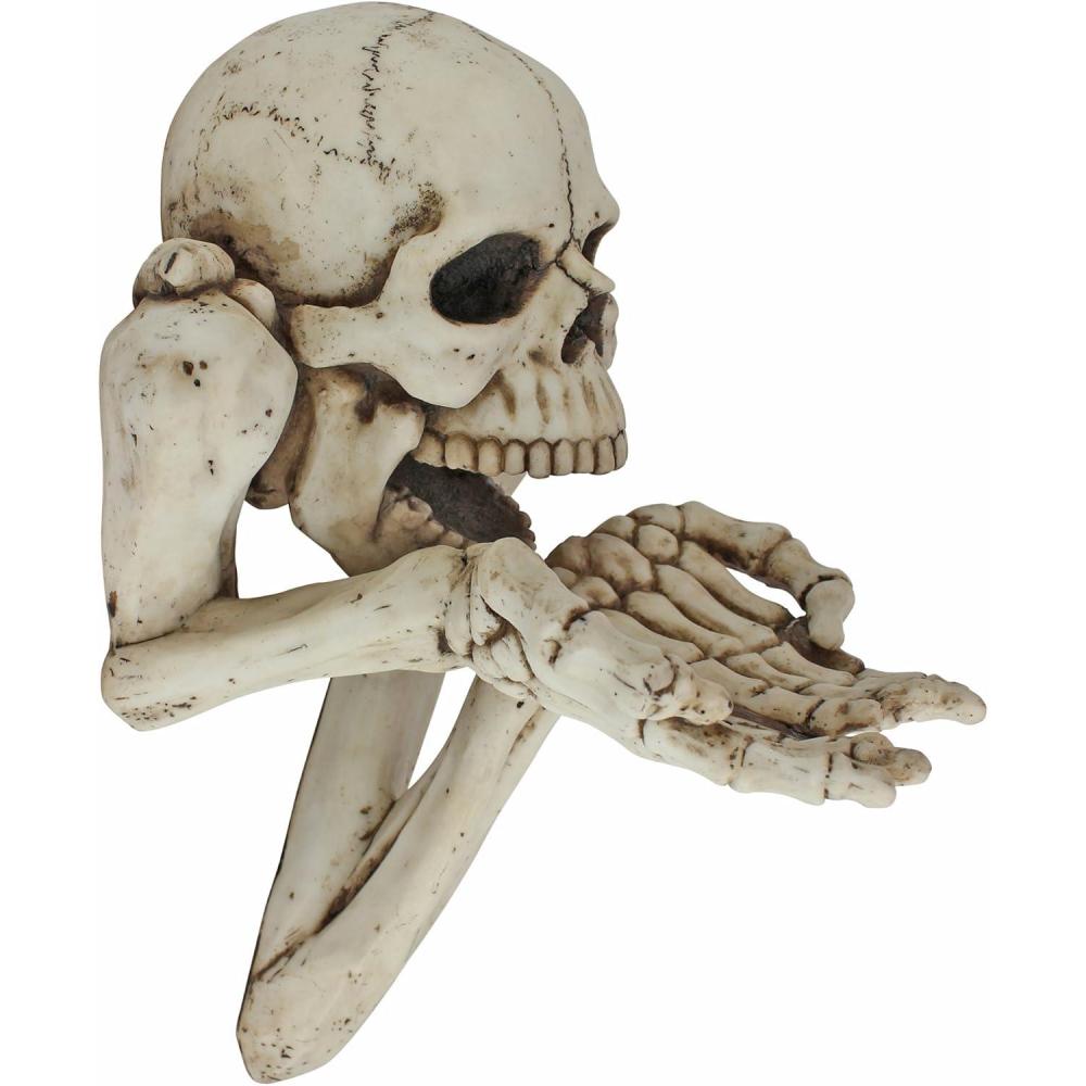 imageDesign Toscano CL6762 Beggar for Souls Skeleton Wall Sculpture 12 Inch Faux Bone Finish