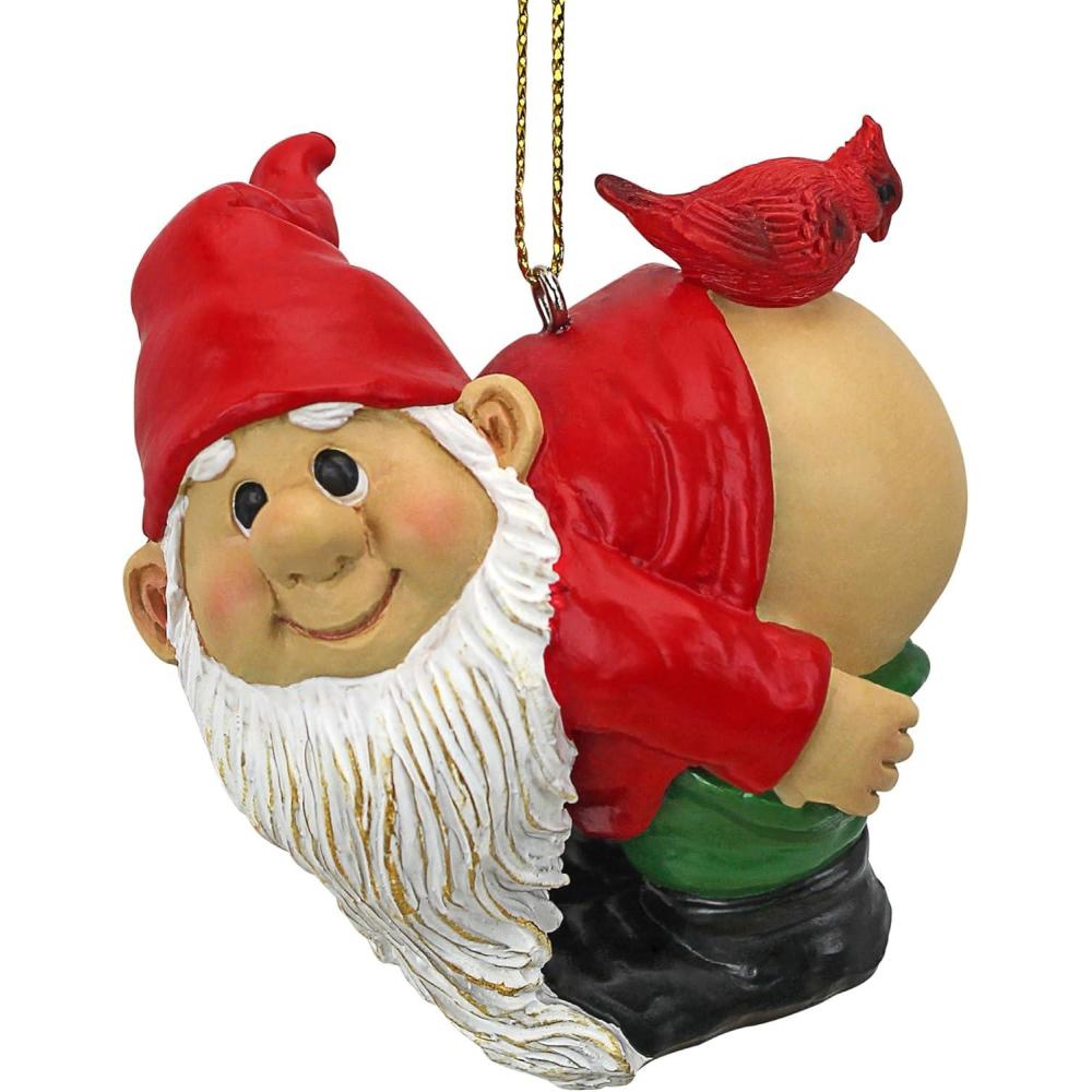 imageDesign Toscano Christmas Ornament  Loonie Moonie Gnome Garden Gnomes Figurine Statue 2 Inch