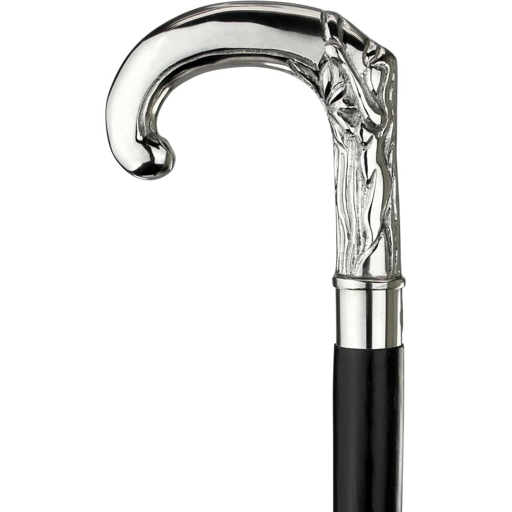 imageDesign Toscano Cobra Pewter Walking StickEmpress Collection Eve in Eden Solid Hardwood Walking Stick