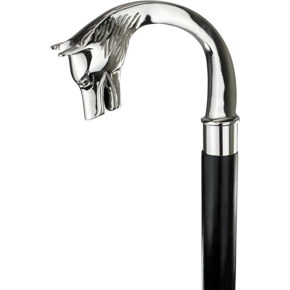 imageDesign Toscano Cobra Pewter Walking StickMajestic Wolf Solid Hardwood Walking Stick