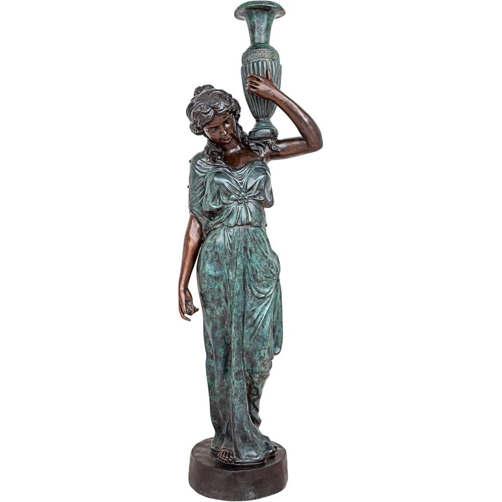 imageDesign Toscano Dione the Divine Greek Water Woman IndoorOutdoor Garden Statue Grande 38 inches tall Cast Stone Resin Antique Stone FinishCast Bronze Water Goddess