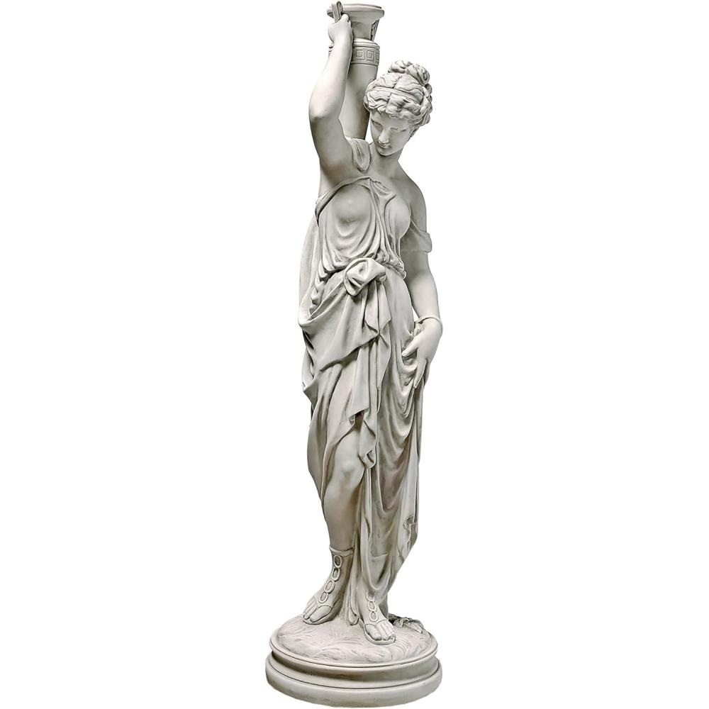 imageDesign Toscano Dione the Divine Greek Water Woman IndoorOutdoor Garden Statue Grande 38 inches tall Cast Stone Resin Antique Stone FinishHandcast Polyresin  Antique Stone Finish