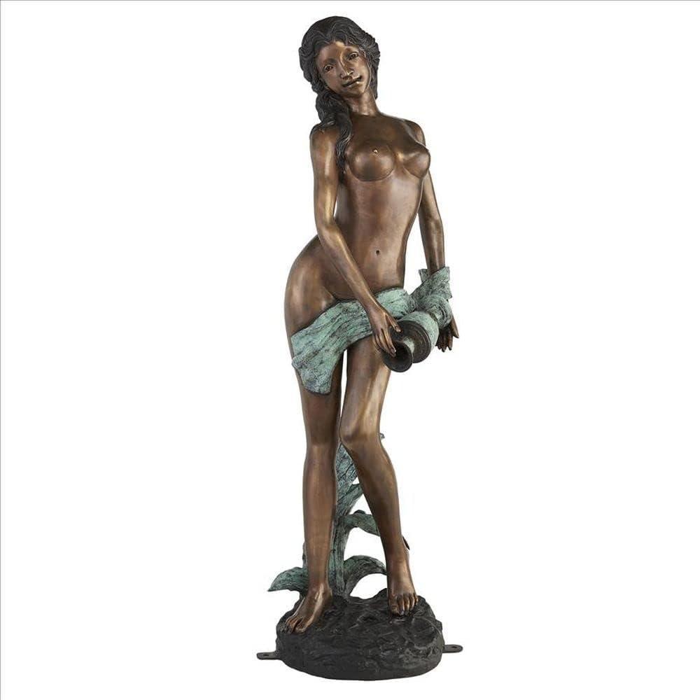 imageDesign Toscano Dione the Divine Greek Water Woman IndoorOutdoor Garden Statue Grande 38 inches tall Cast Stone Resin Antique Stone FinishHeirloom Cast Bronze  Green Bronze Finish
