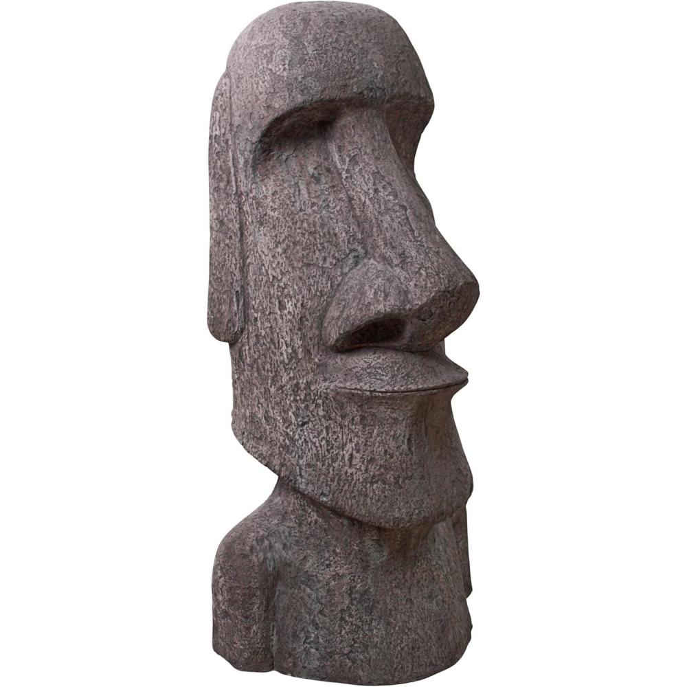 imageDesign Toscano Easter Island Ahu Akivi Moai Monolith Garden Statue Desktop 9 Inch Cast Stone Resin Grey Stone72 in