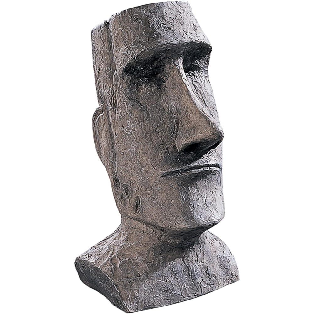 imageDesign Toscano Easter Island Ahu Akivi Moai Monolith Garden Statue Desktop 9 Inch Cast Stone Resin Grey Stone9 in