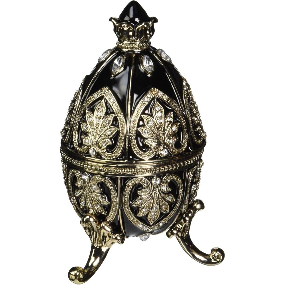 imageDesign Toscano FH21487 Alexander Palace Collection Polotsk Romanov Style Collectible Enameled Egg 4 Inch Pewter Red and GoldNevsky