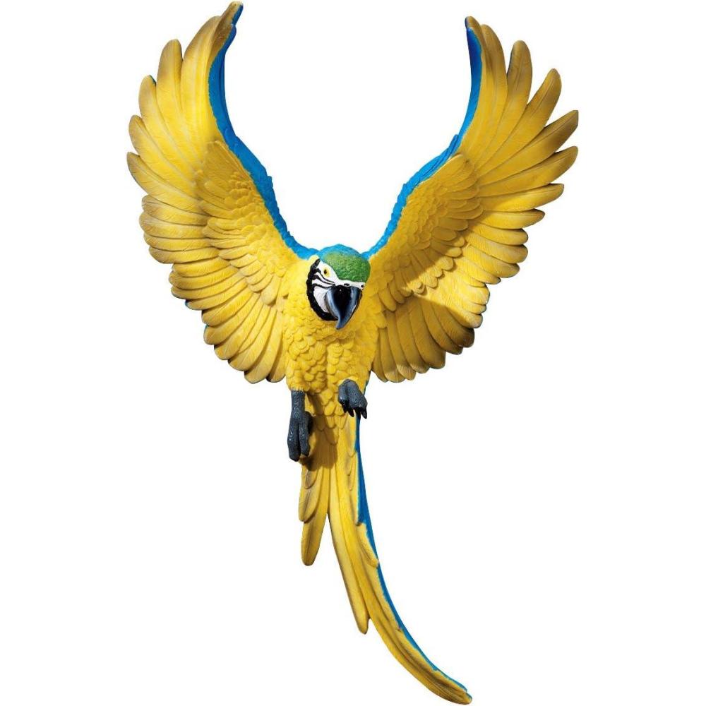 imageDesign Toscano Flapping Macaw Bird Tropical Decor Wall Sculpture 16 Inch Polyresin Full Color16L x 10W