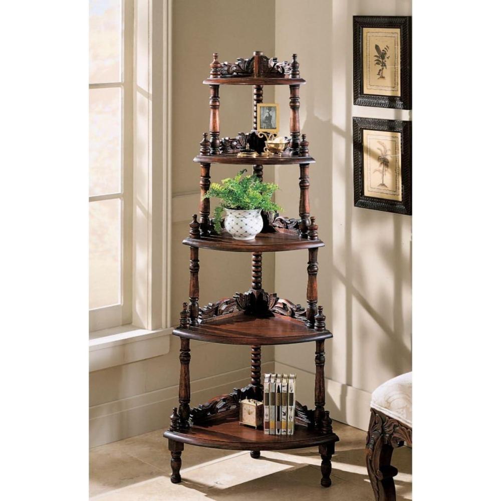 imageDesign Toscano GR253 Five Tier Edwardian Corner ShelfWalnut