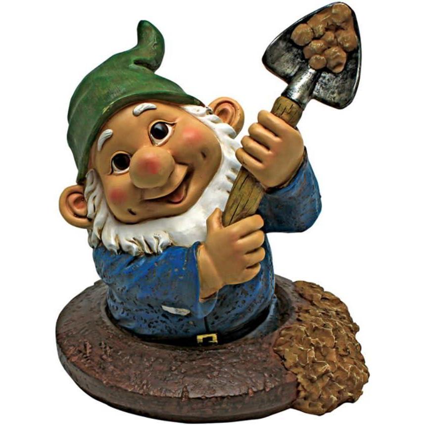 imageDesign Toscano Garden Gnome Statue  Digger The Gnome  Outdoor Garden Gnomes  Funny Lawn Gnome StatuesShoveling Sam