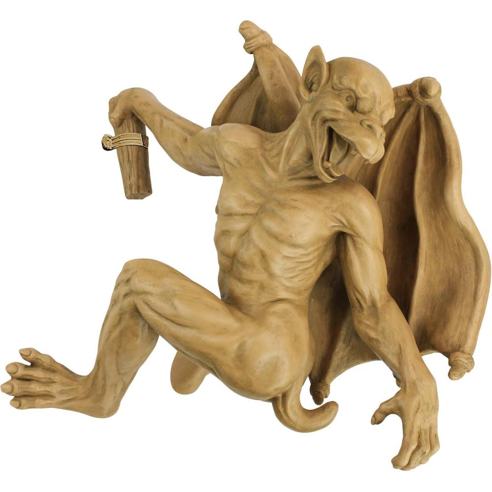 imageDesign Toscano Gaston the Gothic Gargoyle Climber Wall Mount Hanging Statue Large 16 Inches Tall Cast Stone Resin Gothic StoneGaston the Gothic Gargoyle Climber Hanging Statue  Large