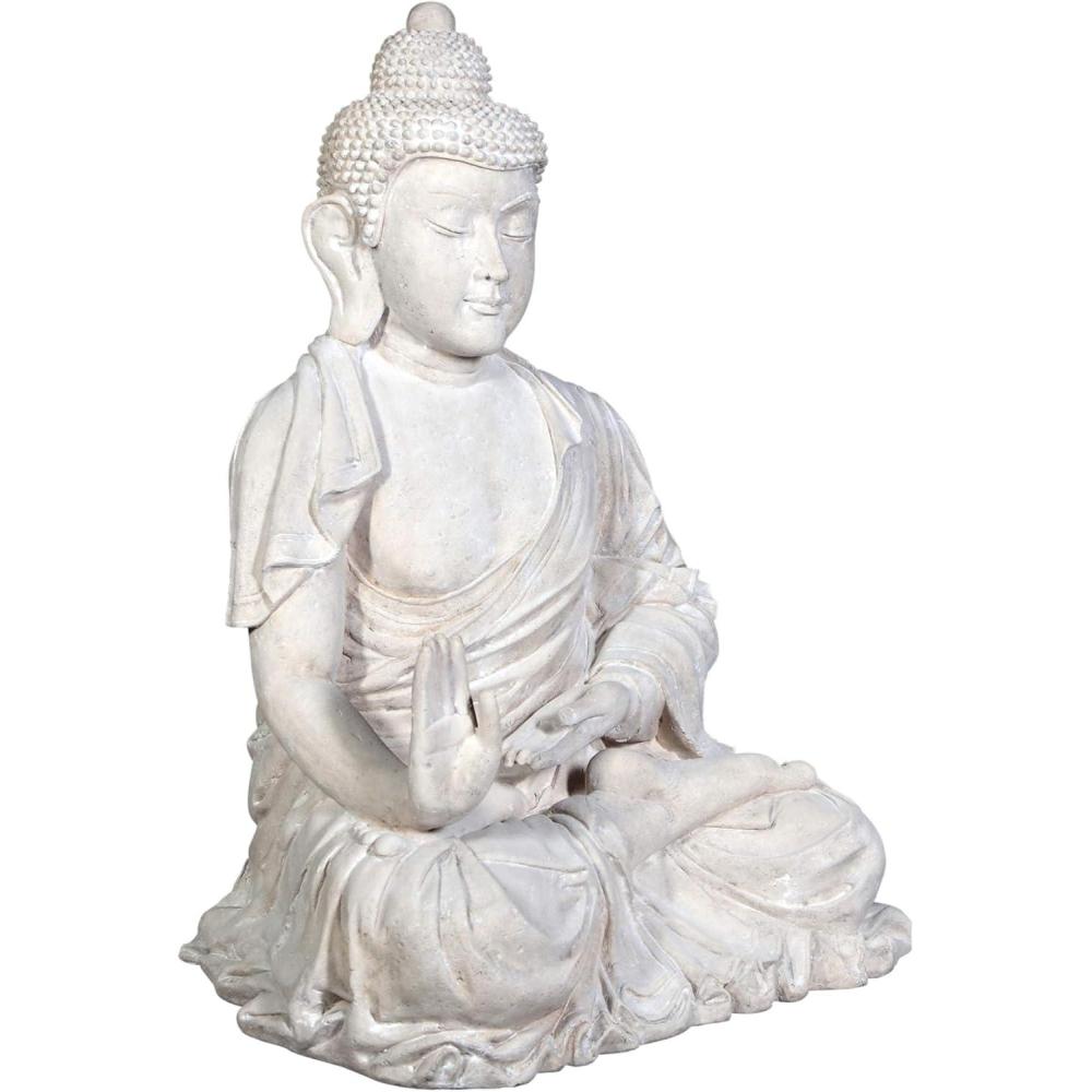 imageDesign Toscano Jolly Hotei Laughing Man Asian Decor IndoorOutdoor Garden Statue 26 inches tall Cast Stone Resin Two Tone Stone FinishTraditional Buddha