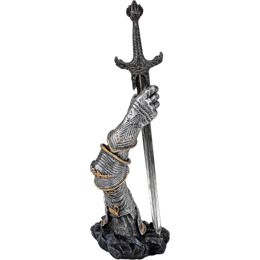 imageDesign Toscano King Arthurs Sword of Excalibur Letter Opener Desk Accessory Statue 10 Inch Pewter Finish