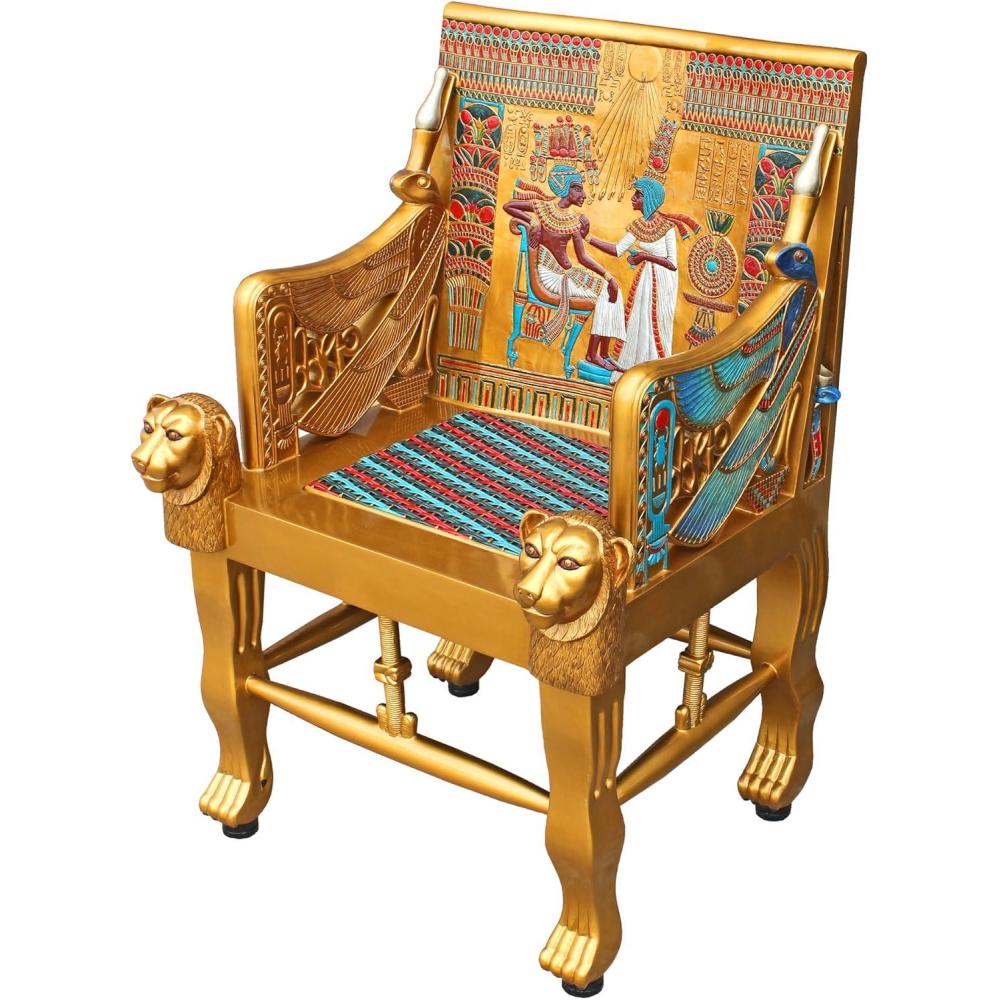 imageDesign Toscano King Tutankhamens Tomb Egyptian Throne Chair 41 Inch Gold
