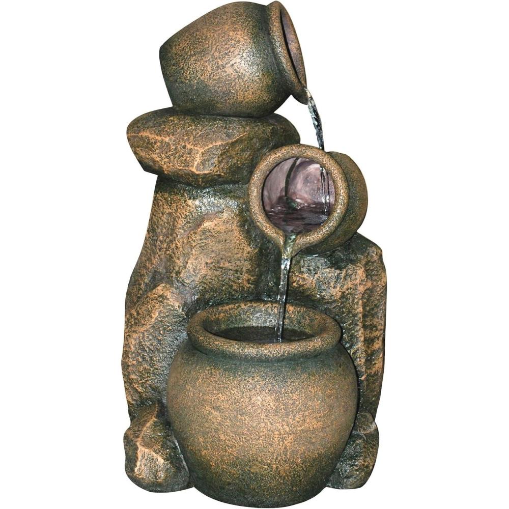 imageDesign Toscano LaTaverna Cascading Urns Illuminated Garden FountainGiare