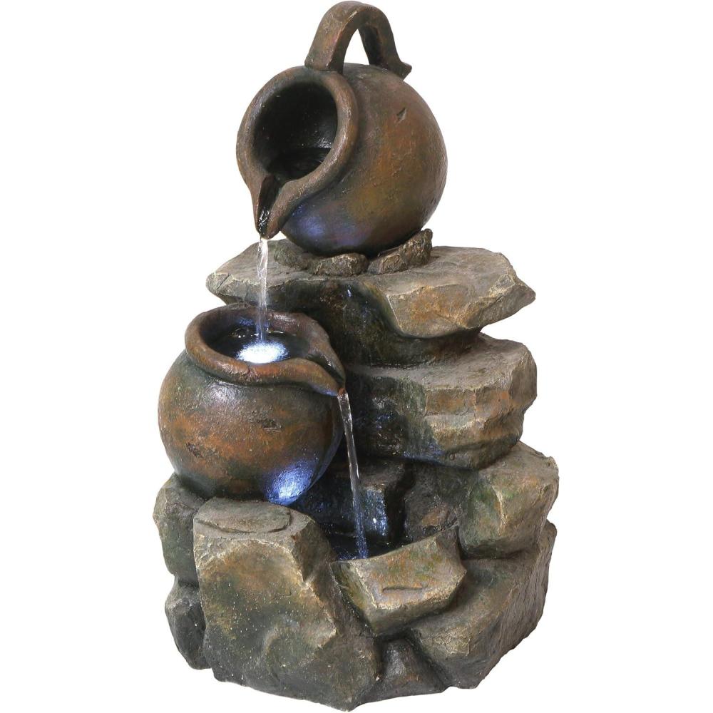 imageDesign Toscano LaTaverna Cascading Urns Illuminated Garden FountainLataverna