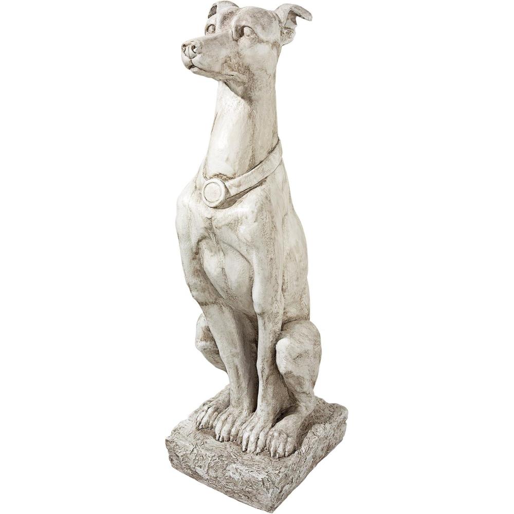 imageDesign Toscano Mans Best Friend Dog with Basket Outdoor Garden Statue 8 Inches Wide 12 Inches Deep 19 Inches High Handcast Polyresin Antique Stone FinishAntique Stone