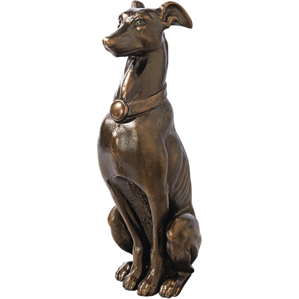 imageDesign Toscano Mans Best Friend Dog with Basket Outdoor Garden Statue 8 Inches Wide 12 Inches Deep 19 Inches High Handcast Polyresin Antique Stone FinishAntique Gold