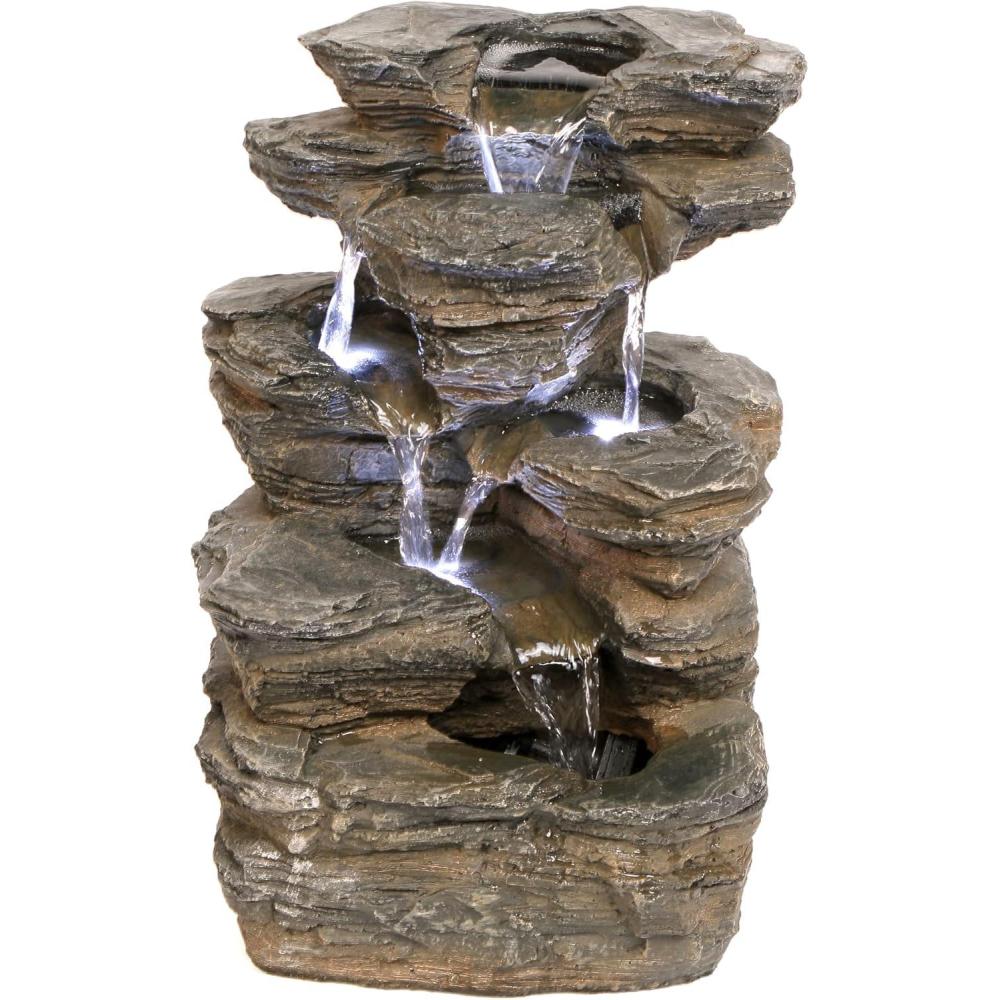 imageDesign Toscano Mesquite Falls Illuminated Garden Fountain 125 x 10 x 175Devil Thumb Fall Illuminated Fountain