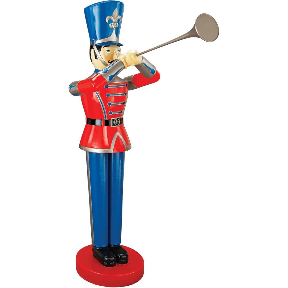imageDesign Toscano NE140009 Christmas Medium 4 Foot Tall Nutcracker Ballet Trumpeting Toy Soldier Holiday Decor Statue full colorMedium