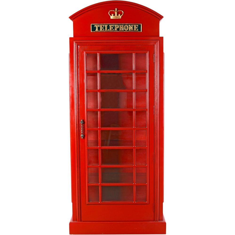 imageDesign Toscano NE36832 British Telephone Booth Display Cabinet Red Small