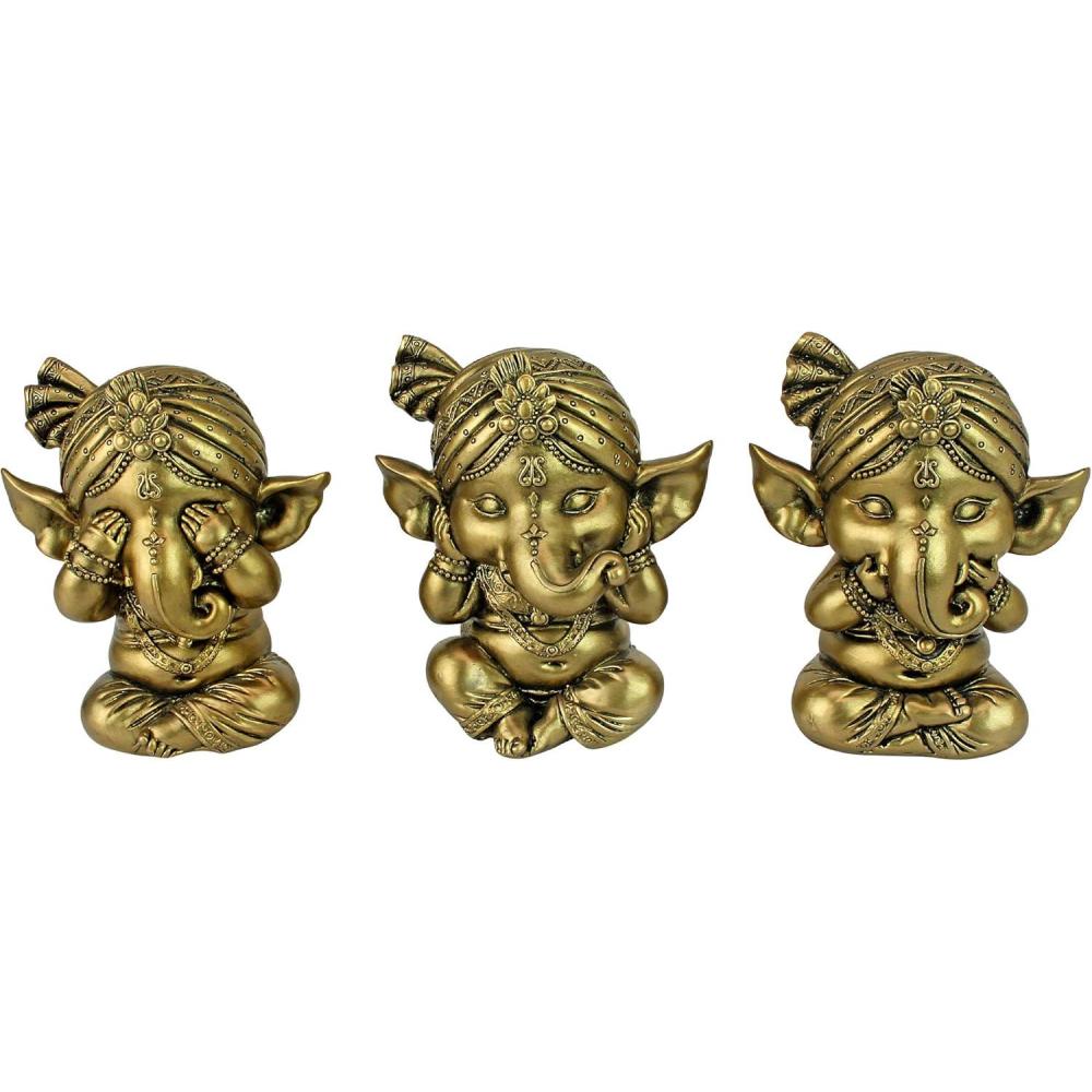 imageDesign Toscano NG33769 HearNo SeeNo SpeakNo Evil Stacked Elephants Collectible Statue SingleMediumSet of Three