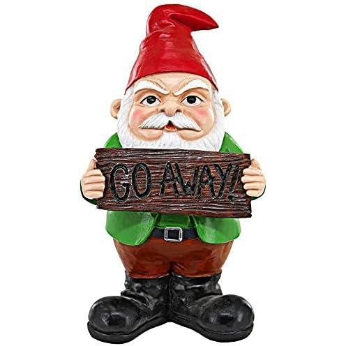 imageDesign Toscano Pinecone Percy Woodland Gnome Statue 315 InchGo Away Sign
