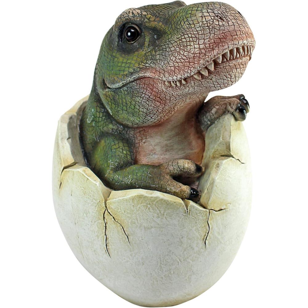 imageDesign Toscano QM2728000 Baby Tyrannosaurus Rex Dino Egg StatueFull ColorBaby Tyrannosaurus Rex Dino
