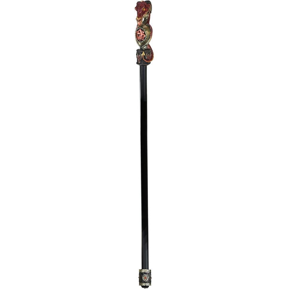 imageDesign Toscano QS23823 The Dragonsthorne Collection Celtic Battle Dragon Walking Sticksilver