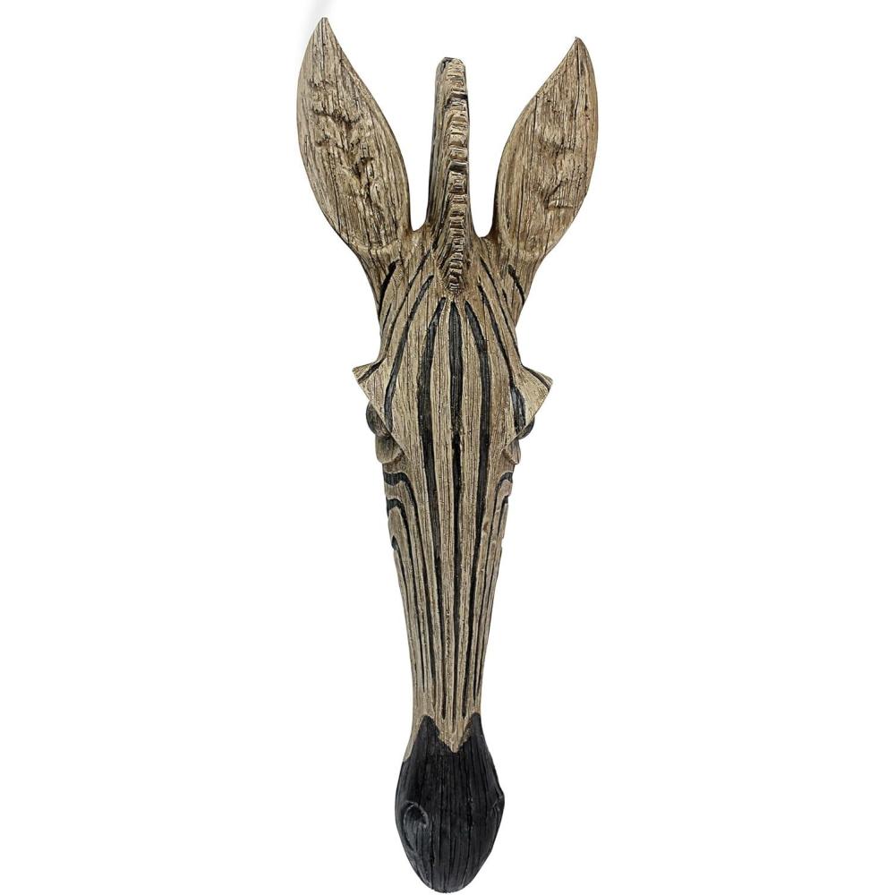 imageDesign Toscano QS91812 Elephant Animal Mask of the Savannah Wall Decor Sculpture MulticoloredZebra