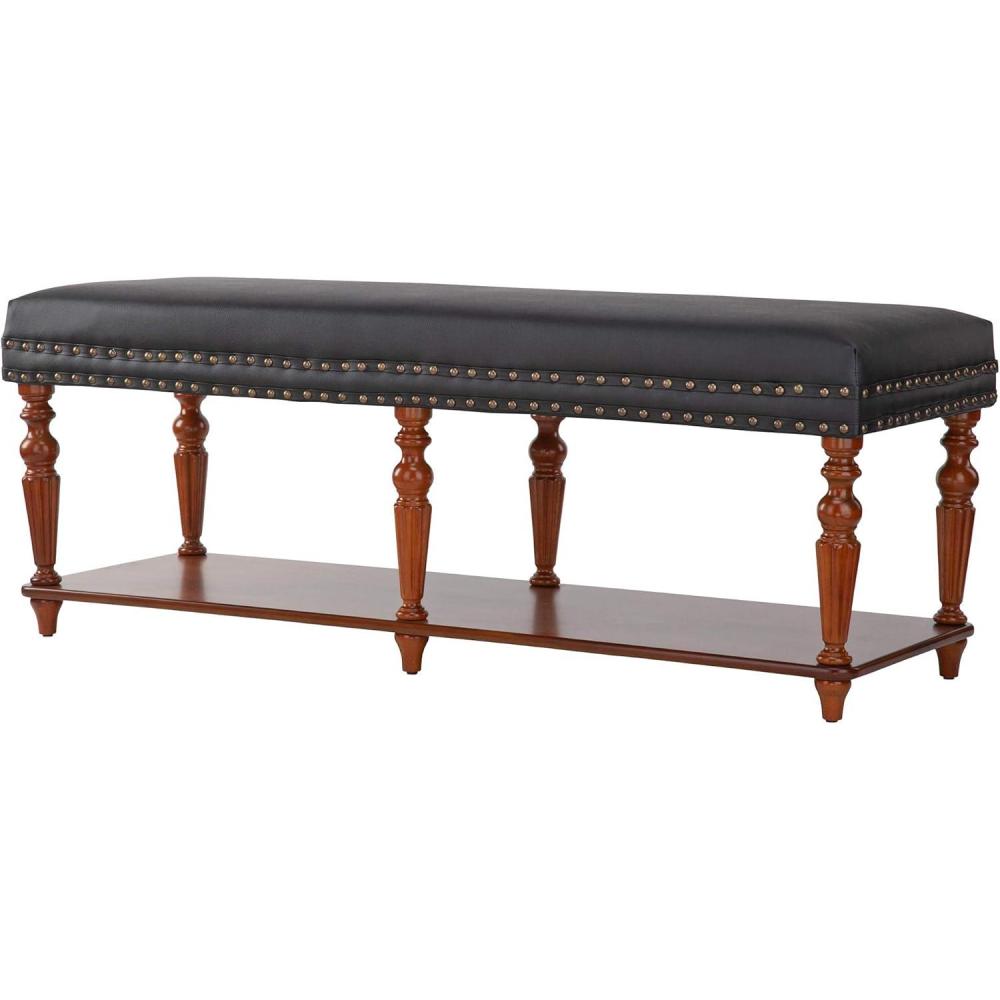imageDesign Toscano Sheraton Neoclassical Bench Collection Stool CherryBench