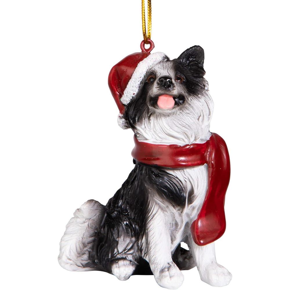 imageDesign Toscano Siberian Husky Holiday Dog Christmas Tree Ornament Xmas Decorations 3 Inch Full ColorBorder Collie